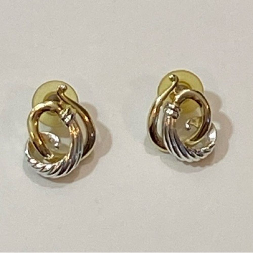 Vintage Elegant Gold and Silver Knot Earrings